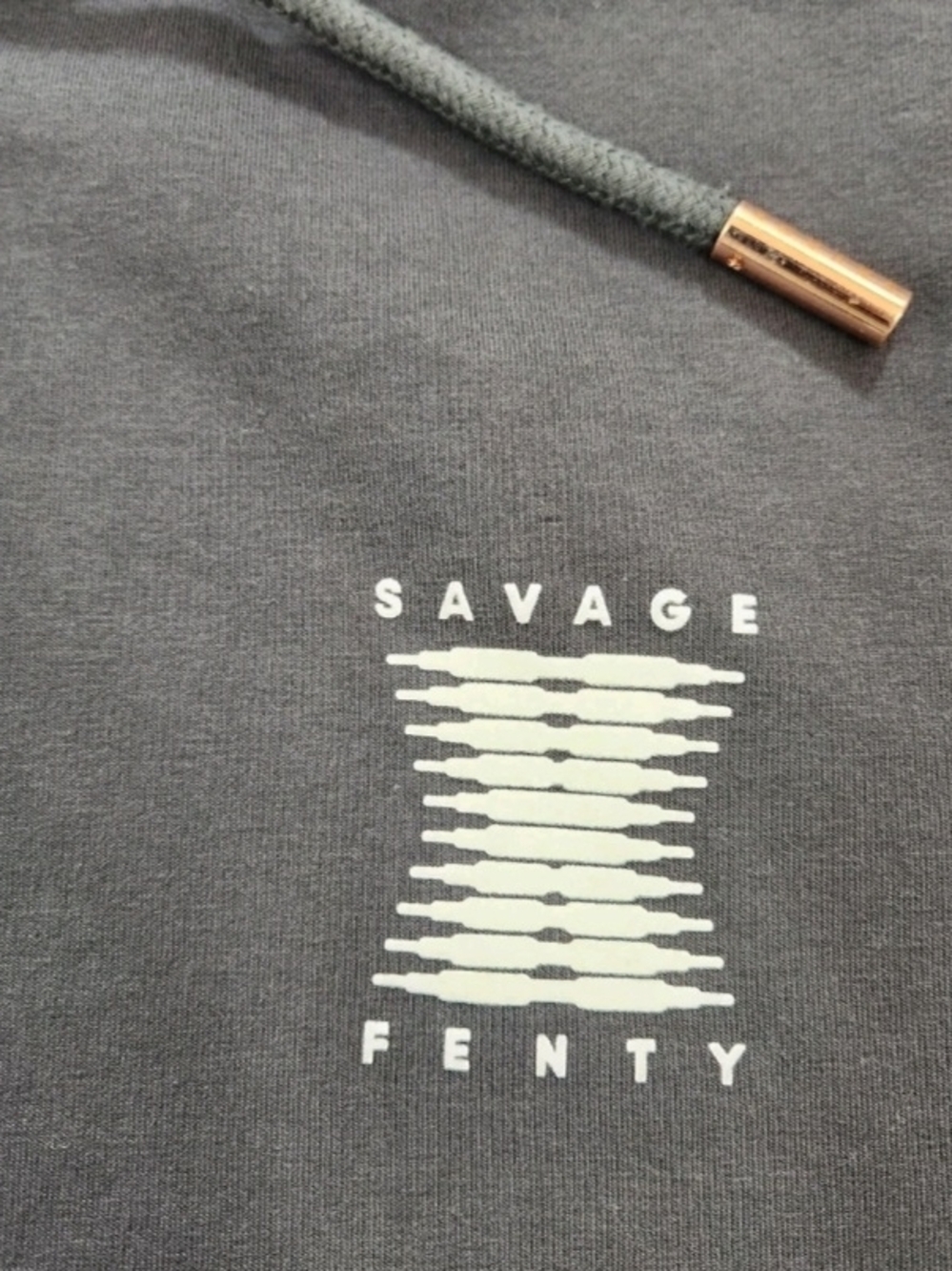 Savage X Fenty Gray Hoodie with White Logo Detail - Picture 2 of 8